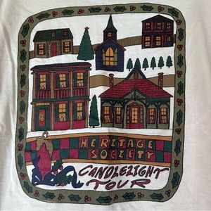 Vintage Faux Turtleneck Long Sleeve Christmas Heritage Society Shirt L